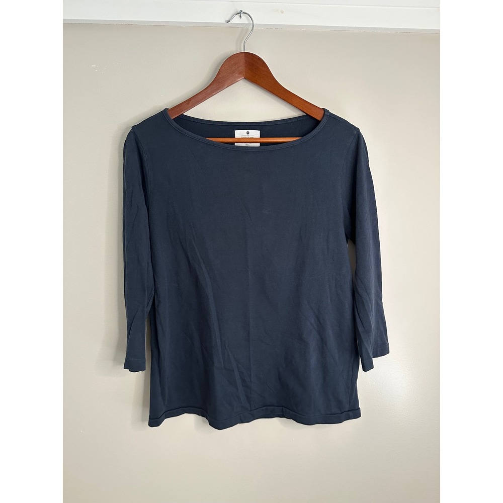 The Classic T-Shirt Company Women's Small Navy EUC Organic Cotton Boat Neck Tee